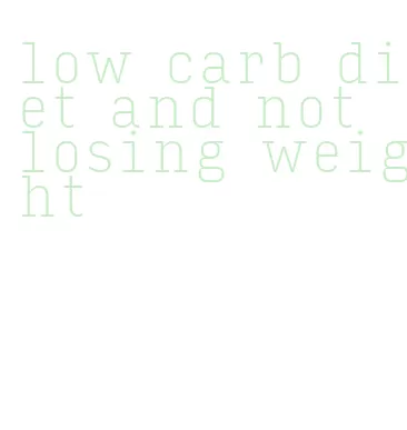 low carb diet and not losing weight