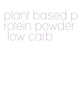 plant based protein powder low carb